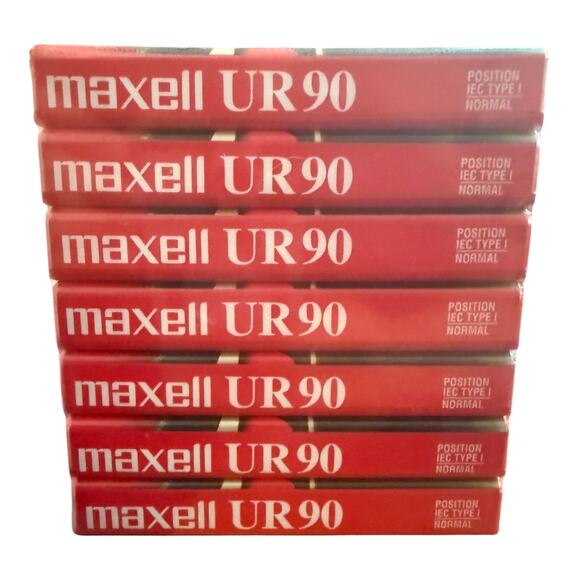 Maxell Audio Cassette Tape 90 Minute Normal Bias UR 7 pack Brand New - Picture 2 of 5